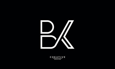 BK, KB, B, K, Abstract Letters Logo Monogram