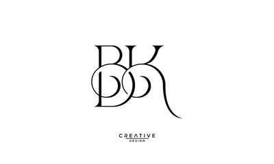 BK, KB, B, K, Abstract Letters Logo Monogram