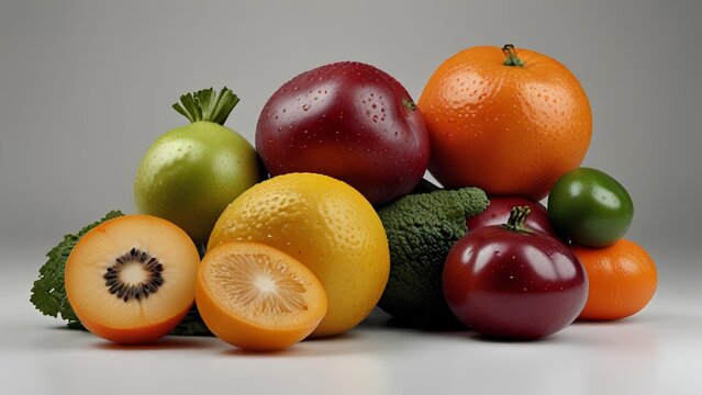 Abundant harvest of fresh fruits and vegetables against a beautiful natural background , bountiful, plentiful, harves