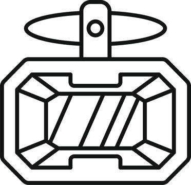 recommend clip art: Isolated icon of a cable car cabin hanging on a ropeway, carrying tourists to a mountain peak for a scenic view