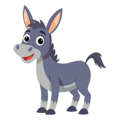 Illustration of cartoon donkey isolated on white