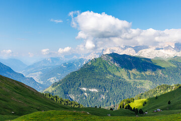 Naklejka premium Val di Fassa seen from Sassolungo - Italy