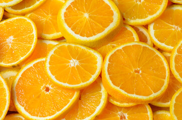 Close up of cross section of orange