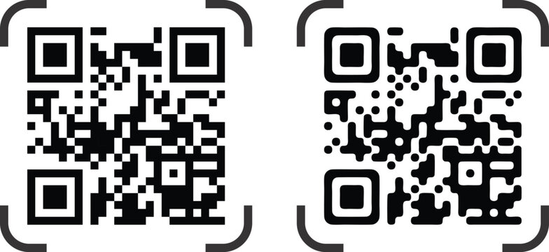 QR code scan for phone. QR code for mobile app, payment and phone. Vector illustratio