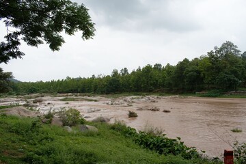 south koel river at jharkhand, india  surrounded with abundant greenery on the banks