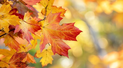 Autumn Orange Leaves falling background