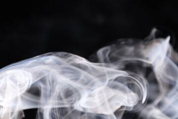 White smoke on a dark background, abstract, silver fog, minimalism, line of light