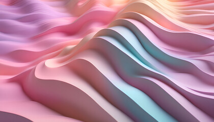 Obraz premium Background of waves in pastel colors in abstract art style. Fabric, texture, illustration 