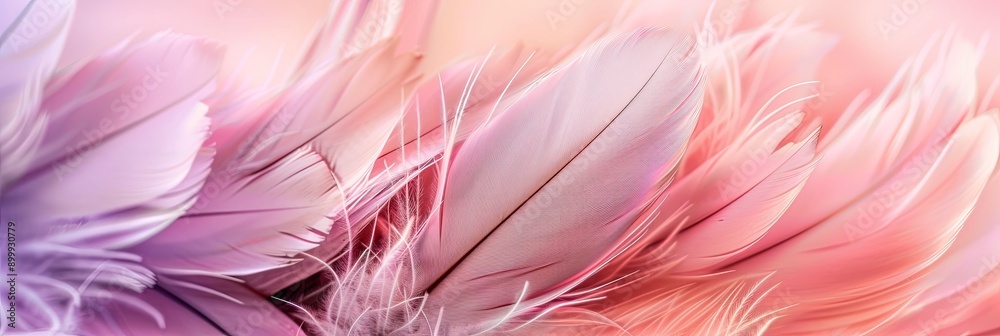 Poster delicate bird feathers displaying soft colors on a light background for artistic inspiration