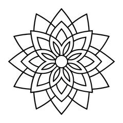 line art Mandala design for Coloring page, Patterns