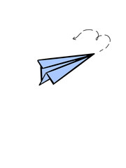 illustration of the paper plane. Origami