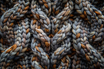 Naklejka premium Knitted sweater pattern, top view
