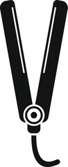 Simple hair straightener icon representing a hairdressing tool styling hair