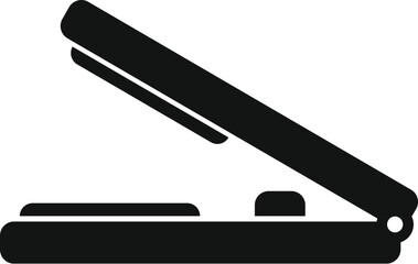 Open scanner scanning document icon in simple style isolated on white background