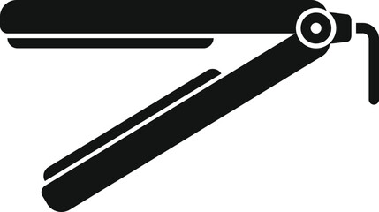 Hair straightener icon showing hair straightening iron for beauty salons