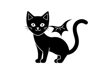  Vector Line Art Halloween Cat Icon - Perfect for Spooky Designs