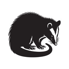 Possum silhouette vector illustration