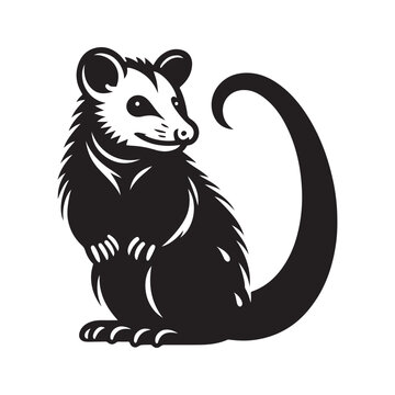 recommend clip art: Possum silhouette vector illustration