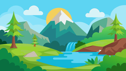  Natural environment art vector illustration