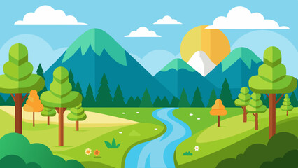  Natural environment art vector illustration