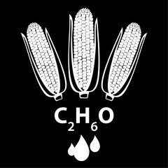 Corn ethanol biofuel, alternative energy supply source icon Vector Illustration