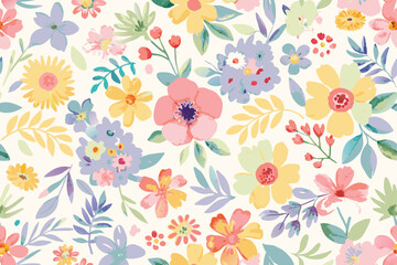 Wildflowers spring pattern 