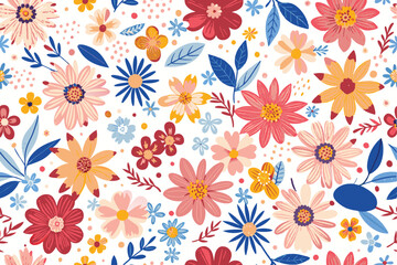 Wildflowers spring pattern 