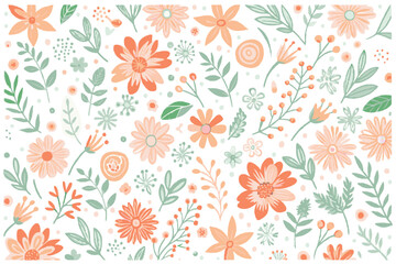 Fototapeta premium Wildflowers spring pattern 