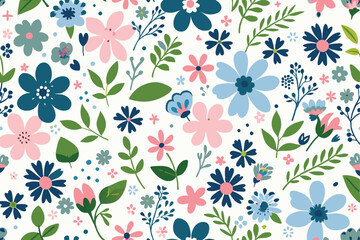 Wildflowers spring pattern 