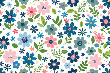 Wildflowers spring pattern 