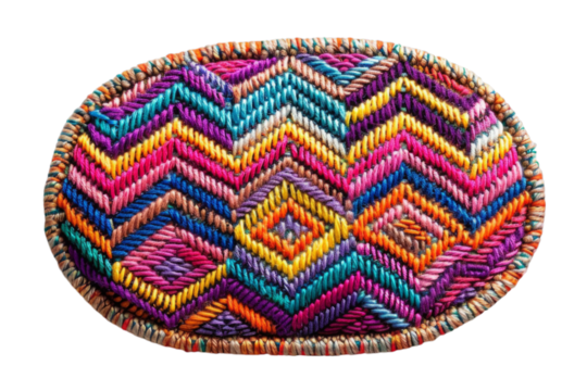 Vibrant Handwoven Multicolored Tribal Pattern Coaster Decorative Art Piece for Home Decor and Crafts