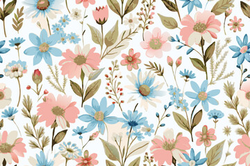 Wildflowers spring pattern 