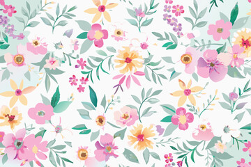 Wildflowers spring pattern 