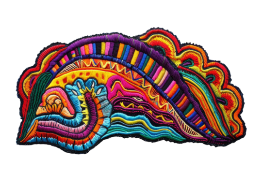 Vibrant Embroidery Patch in Vivid Colors for Decorative Design and Craft Projects
