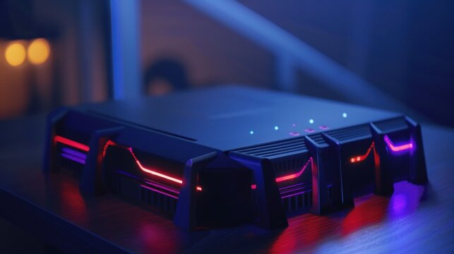 Futuristic Gaming Console with RGB Lighting