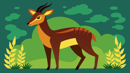 Wildlife scenario art vector illustration 