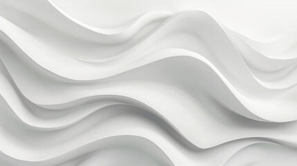 Fototapeta premium White geometric abstract background with soft waves pattern. 