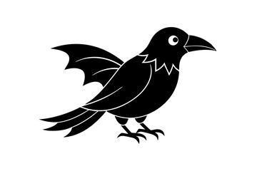 Vector Line Art Halloween Common Raven Icon