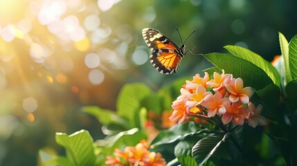 Obraz premium Butterfly and Hummingbird Garden Style Nectar Rich Plants Concept A butterfly and hummingbird garden teems with nectarrich plants