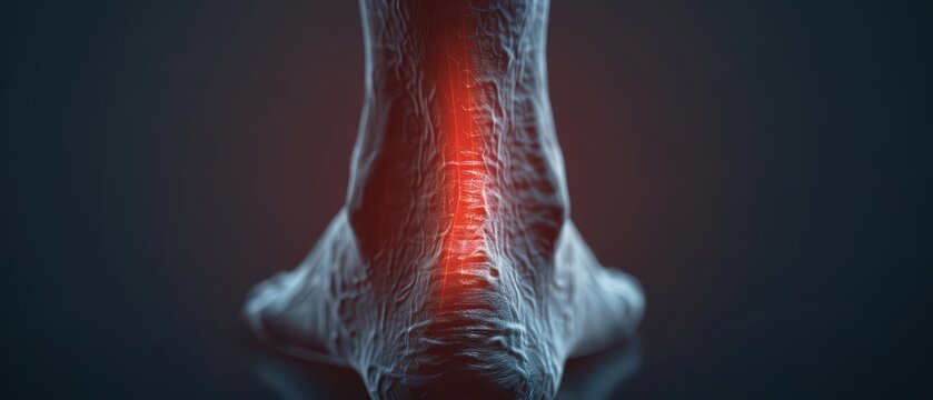 Calf Pain Red Highlight on Pain The image depicts calf pain with a red highlight on the sore spot