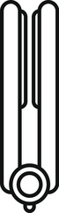 Hair straightener icon in outline style for beauty salon and hairdressing, barbershop symbol