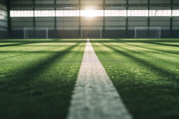 Development Player development is key, with sunlight filtering through the training facility, highlighting the progress and growth of dedicated athletes, banner, with copy space