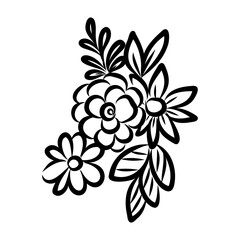 illustration of a flower sketch on white background