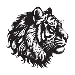 Tiger Head Tattoo. Tiger Head silhouette vector illustration