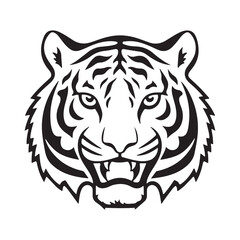 Tiger head mascot logo. Logo design. Illustration for printing on t-shirts.