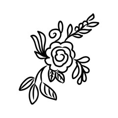 illustration of a flower sketch on white background