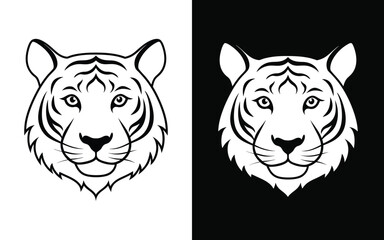 Tiger head mascot logo. Logo design. Illustration for printing on t-shirts.