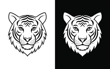Tiger head mascot logo. Logo design. Illustration for printing on t-shirts.