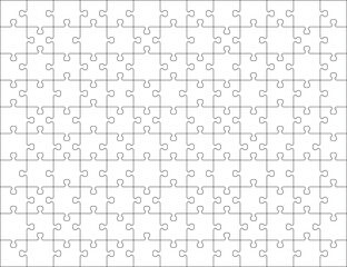 Big white jigsaw puzzle, separate pieces