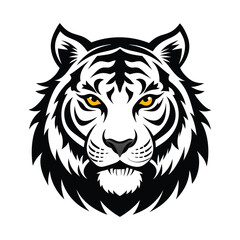 Tiger head mascot logo. Logo design. Illustration for printing on t-shirts.